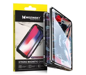 Wozinsky Full Magnetic Case černá-transparentní / Pouzdro pro Vivo X60 / Oboustranné / S tvrzeným sklem