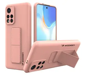 Wozinsky Kickstand Case růžová / Pouzdro / Xiaomi Poco M4 Pro 5G / Silikonové / Se stojánkem