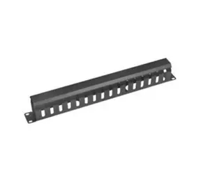 OEM Vyvazovací panel 19" 1U černý / Vyvazovací panel / kov / průchozí / hloubka 65 mm