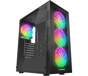 Rampage Plaid V1 černá / Skříň / 4x 120 mm RGB ventilátor / Prosklená bočnice