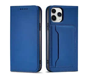 Hurtel Magnet Card Case pro Apple iPhone 12 Pro Max modrá / Pouzdro / Magnetické / Kapsa na kartu