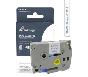 MediaRange kompatibilní páska s Brother TZ-233/TZe-233 / bílý podklad / modrý tisk / šířka 12 mm / délka 8 m