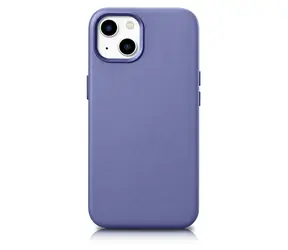iCarer Leather Cover světle fialová / Pouzdro / Kožené / MagSafe / Apple iPhone 14 Plus