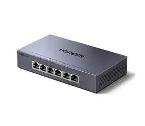 Ugreen Switch 6-Port PoE šedá / Switch / 6x Gigabit Ethernet / PoE
