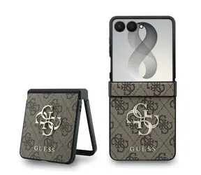 Guess PU 4G Metal Logo hnědá / Zadní kryt / Samsung Galaxy Z Flip 8