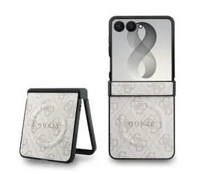 Guess PU Leather 4G Magnetic růžová / Zadní kryt / Samsung Galaxy Z Flip 8
