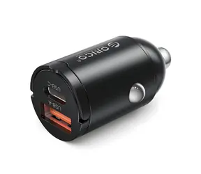 Orico MiniRing černá / Autonabíječka / USB-A + USB-C / 30 W