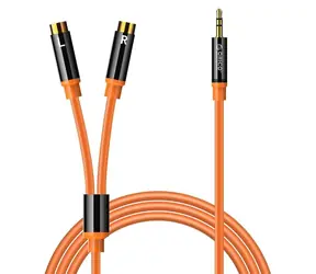 Orico AXRF oranžová / Audio kabel / Jack 3,5 mm - 2x RCA / 3 m