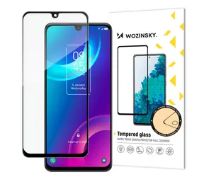 Wozinsky Tvrzené sklo pro TCL 30 Plus černé / Ochranné sklo / Full Glue / Case friendly