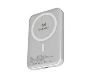Wozinsky WRW349YWS bílá / Magnetická powerbanka / 10000 mAh