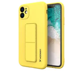 Wozinsky Kickstand Case pro Apple iPhone 12 Pro Max žlutá / Kryt na mobil / silikonový / se stojánkem
