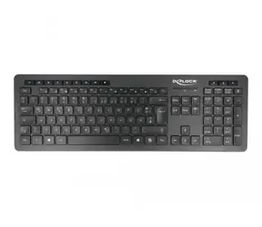 Delock černá / Klávesnice / Bezdrátová 2,4 GHz / QWERTZ / DE / Tichá