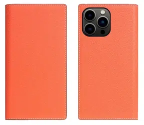 SLG Design D8 Neon Full Grain Leather Diary Coral / Peněženkové pouzdro / Apple iPhone 15 Pro