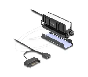 DeLock 18460 černá / Chladič pro M.2 SSD / 2280 / ARGB LED / hliník + měď
