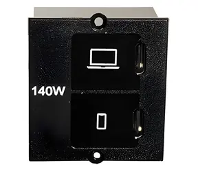 Bachmann Modul 37x40 černý / Napájecí modul / 3x USB-C / PD / 140W