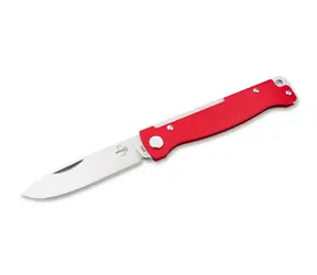 Böker Plus Atlas Red / Kapesní nůž / Drop Point / ocel 12C27 / Slipjoint / 16,8 cm