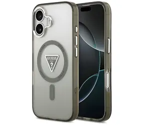 Guess IML Gradient Triangle Logo olivová / Zadní kryt / MagSafe / iPhone 17