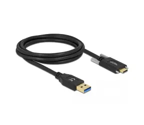 DeLock USB-A - USB-C kabel černý / Kabel / USB 3.2 Gen 2 / 10 Gbps / 2 m / 3 A