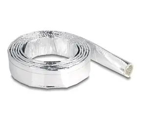 DeLock ochranný oplet kabelů ze skelného vlákna a hliníku / Kabelový oplet / 2 m / 16 mm / stříbrná