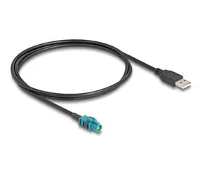 DeLock Kabel HSD Z (F) - USB 2.0 A (M) černá / Kabel / 1 m / 100 Ohm / 6 GHz