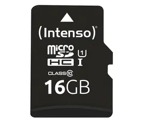 Intenso microSDHC 16GB / Paměťová karta / UHS-I (U1) / Class 10 / čtení 90 MB/s / vč. SD adaptéru