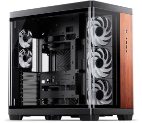 Jonsbo TK-4 Wood černá / Počítačová skříň / Midi-Tower / ATX / Tvrzené sklo