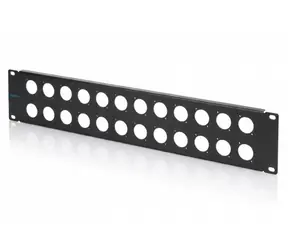 Digitus Rackový panel 2U černá / Panel do racku 19" / pro D-Type moduly / 24 portů / ocel