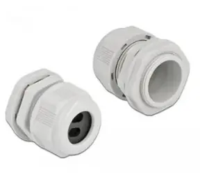 DeLock Kabelová průchodka PG21 šedá / Kabelová průchodka / pro 2x plochý kabel / IP68 / -40 až 100 °C