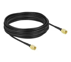 DeLock SMA (M) - SMA (M) kabel černý / Anténní kabel / LMR100 / 10 m / zlacené konektory