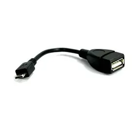 OTG redukce microUSB - USB-A černá / Redukce USB / microUSB samec - USB-A samice / 0,15 m / USB 2.0