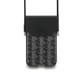 Lacoste PVC Blend Monogram Metal Logo XL černá / Kapsa na telefon