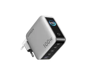 UGREEN 65620B GaN Rychlonabíječka se smart displejem / Nabíječka / 100W / 4x USB-C / 1x USB-A / 5 portů