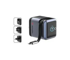 Verbatim Mini GaN 70W černá / Cestovní nabíječka / TFT displej / 2x USB-C PD 70W / 1x USB-A QC 3.0