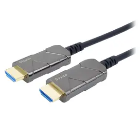 PremiumCord HDMI 2.1 optický fiber 30 m zlacený / Kabel HDMI / Ultra High Speed / 8K 60Hz / 4K 120Hz