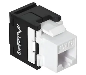 Lanberg Keystone modul RJ45-LSA černý / Keystone modul / CAT.6 UTP / beznástrojový, 180° / PoE