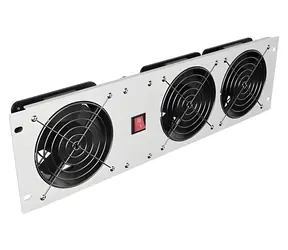 Lanberg Ventilační panel 19" šedý / Ventilační panel do racku / 3U / 3x ventilátor / 230V
