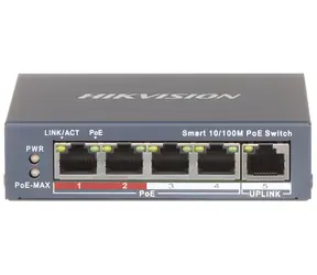 Hikvision DS-3E1105P-EI/M / Switch / 4x 100 Mbps RJ45 PoE / 1x 100 Mbps uplink / 45W Super PoE