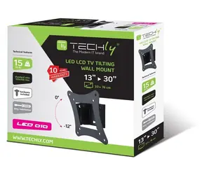 Techly ICA-LCD-900 černá / Nástěnný držák pro TV / 13-30" / VESA 100x100mm / 15 kg / náklon 0-12°