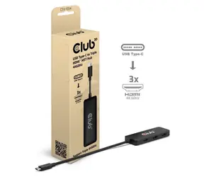 Club3D CSV-1554 černá / Hub MST / USB-C / 3x HDMI / 8K 30Hz / 4K 60Hz