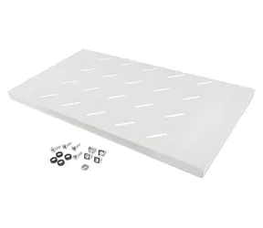 Lanberg AK-1001-S šedá / Pevná police do racku / 19" / 1U / 486×270 mm / nosnost 120 kg