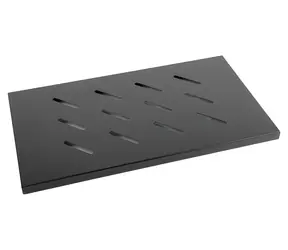 Lanberg AK-1002-B černá / Pevná police do racku / 19" / 1U / 465×315 mm / nosnost 120 kg