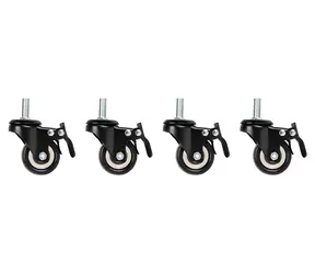 Lanberg Kolečka pro rack / Sada 4 ks / Se závitem a brzdou / Pro závěsné skříně 19"