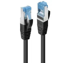 Lindy Cat6A S/FTP PIMF černá 1 m / Patch kabel / RJ45-RJ45 / LSZH / 500 MHz