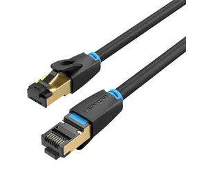 Vention IKABF černá / Síťový kabel / Cat8 S/FTP / RJ45-RJ45 / 1 m / 40 Gbps
