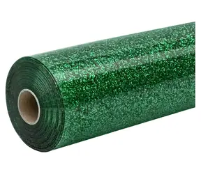 HTVRONT fólie pro termotransfer s glitry zelená / Fólie pro termotransfer / 30,5 × 90 cm / Glitter