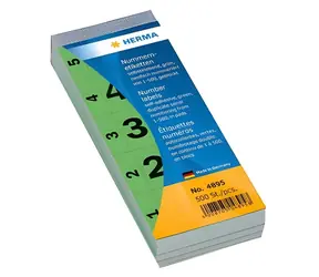 Herma Štítky s čísly 1-500 zelená / Etikety / 28x56 mm / 500 ks