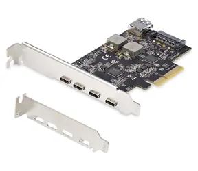 StarTech PCIe karta USB-C 5 portů černá / Řadič USB / PCI Express / USB 3.2 Gen 2 10 Gbps / čipset ASMedia ASM3142