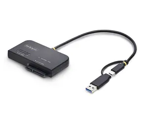 StarTech adaptér M.2 a 2,5"/3,5" SATA na USB-C černá / Adaptér / USB 3.2 Gen 2 Type-C / 10 Gbps / napájecí adaptér