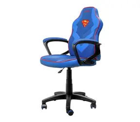Trust GXT 703SM Revvo Superman modrá / Dětská herní židle / nastavitelná výška / nosnost 110 kg / otočná kolečka