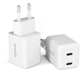 Epico UltraBoost EA35 GaN bílá / Síťový adaptér / 35W / 2x USB-C